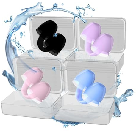 Nose Plugs for Swimming Silicone Swim Nose Clip Adult Hree-Layer Mushroom Head Waterproof Surfing Nose Plug (with Storage Box) Nose Clip for Swimming Suitable for Diving,Surfing(4,Mixed Colors,XL)