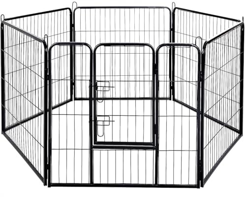AVC Designs Pet Dog Playpen Heavy Duty Fence Exercise Pen Portable Puppy Play Pen Indoor/Outdoor Small 6 Panel 80x60cm