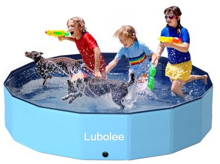 Lubolee Piscina per Cani Grandi - Piscina Pieghevole per Cani e Piscine per Bambini Con Superficie Antiscivolo (160 * 30cm),Baignoire Chien en PVC épais (160x30 cm)