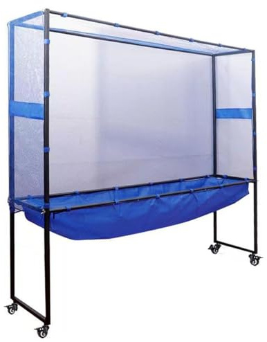 Bewegliches Tischtennisball-Fangnetz, quadratisches Tischtennisfangnetz mit Rad für Tischtennis-Shooter, Multi-Ball-Bohrer, oder Servierübungen oder Court-Baffle, Blau