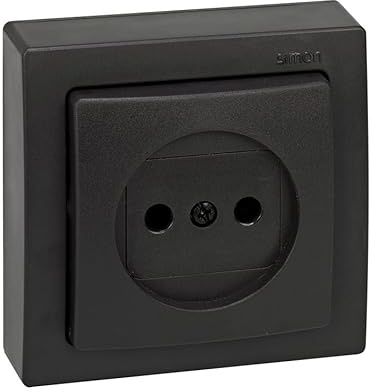 SIMON 73 LOFT – Base de Enchufe con Bipolar, sin Toma Tierra, Mecanismo de Superficie, Serie Compacta para Reformas sin Obra, Acabado Color Grafito