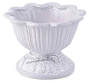 Vaso da fiori in ceramica da 16 cm, elegante vaso da fiori bianco per esterni, giardino, cortile, casa, tavolino da caffè e decorazione per ufficio, perfetto per piante da interno ed esterno
