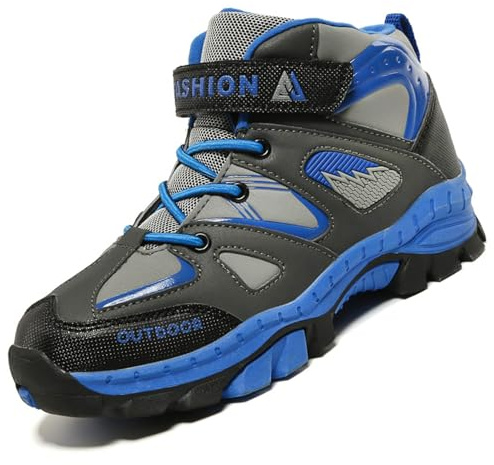 Unitysow Scarpe da Escursionismo Bambini Ragazzi Impermeabili Scarpe da Trekking Arrampicata Sportive All'aperto Antiscivolo Calzature da Passeggio,Blu,36 EU