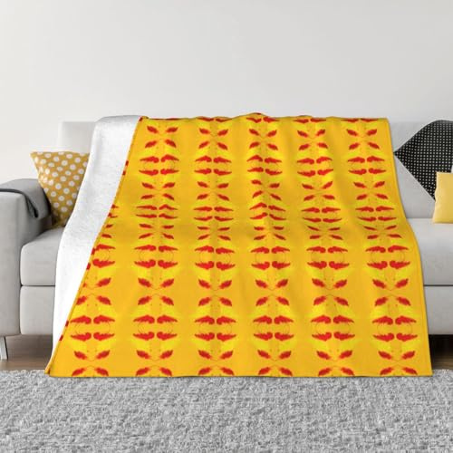 FHIZOAL Ultraweiche Micro-Fleece-Decke, Flanell, abstrakte spanische Flagge, gemütlich, warm, Couch, Bett, Wohnzimmer, Schlafzimmer