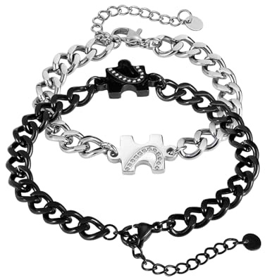 Ceeyoll Bracciali Coppia Da 2 Pcs Acciaio Al Titanio 304 Resistente Impermeabile Senza Nichel Adatto Per Anniversari Natale Compleanni San Valentino E Come Regalo Di Coppia