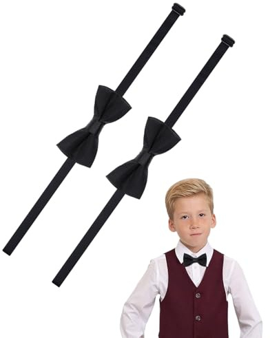 WINXMIN 2 Pezzi Papillon per Bambini, Papillon Regolabili in Raso Papillon Pre-Annodati Classici Cravatte per Bambini Matrimonio Festa di Compleanno Accessori per Abiti