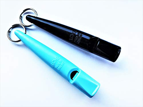 ACME NEW 210.5 Dog Whistles - Pair Black & Baby Blue