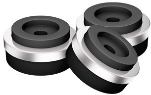 Audio Selection AS-29 Stoßdämpfer 4er Set Silber