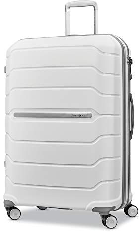 Samsonite Freeform 28-Inch Large Luggage with Dual 360° Spinner Wheels - Checked Suitcase - TSA Lock, Airline-Approved - Lightweight Durable Polypropylene Expandable Hardshell - White