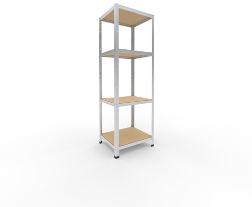shelfplaza Home 180x60x50 cm Schwerlastregal in verzinkt mit 4 Böden und 175 kg Traglast pro Boden