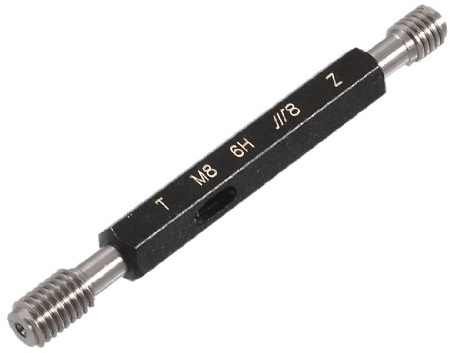 uxcell M8 x 1.25 6H Metric Steel Double End Hex Handle Thread Gauge 90mm Length