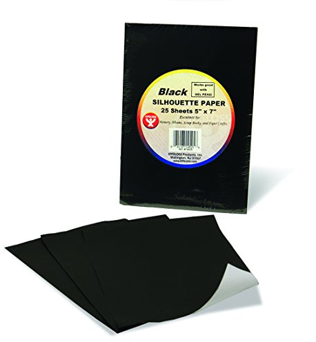 Hygloss Products Black Silhouette Paper – Tracing Portrait Drawing Crafts Paper - 5 x 7 Inch, 25 Sheets