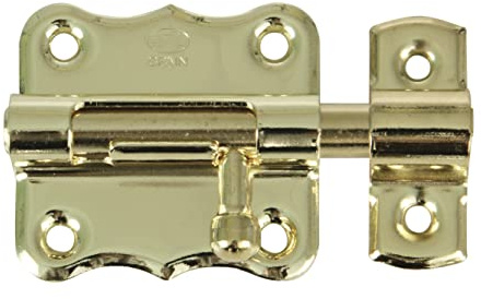 Amig - Pêne à mortaiser | 60 x 48 mm | Convient aux portes de passage en bois | Pêne dormant pour salle de bain, chambre ou bureau | Pêne de sécurité | Acier plaqué laiton verni