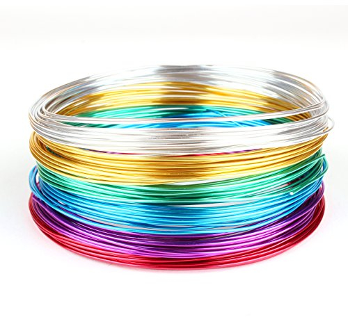 Creacraft Basteldraht Schmuckdraht Set 30m Basic | 6 Farben, 30m (5m je Farbe) | Aluminium-Draht für Kunsthandwerk und Basteln | Ø 1mm