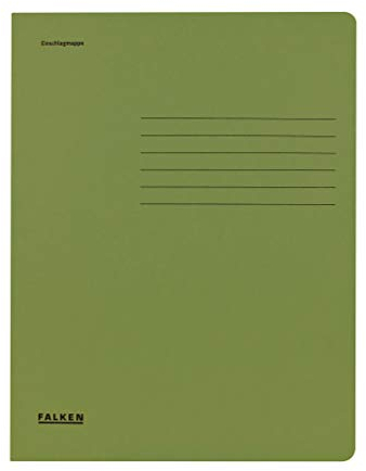 Original Falken 25er Pack Einschlagmappe. Made in Germany. Aus Recycling-Karton mit 3 Innenklappen für DIN A4 grün Juris-Mappe Sammelmappe Dokumentenmappe Aufbewahrungsmappe