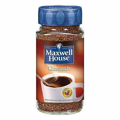 Maxwell House Klassisch löslicher Bohnenkaffee, Instant Kaffee, 200 g im Glas, für 112 Getränke