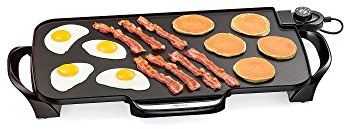 Presto 07061 22-Inch Electric Griddle with Removable Handles, Extra-Large Nonstick Ceramic Surface, Black