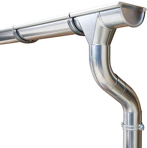 Komplettes Zink Dachrinnen Set bis 8.50 m | Verzinkt | Type 110 | Pultdach (1 Dachseite)