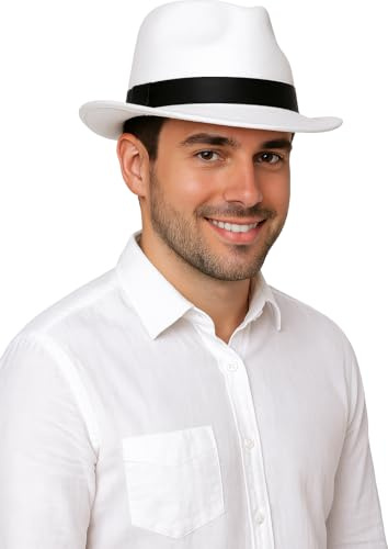 Fiestas Guirca, S.L. Sombrero Gangster Blanco