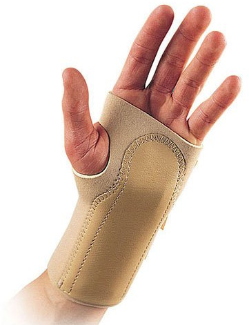 Muñequera de neopreno, derecha, mediana, 19 cm, beige, soporte integral para la palma, ideal para tendinitis, esguinces y lesiones de muñeca, calor terapéutico y compresión, cuenta con abucción del