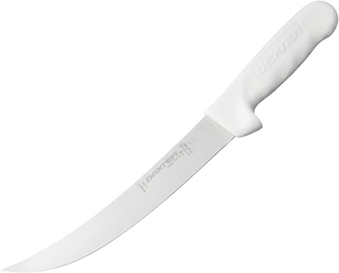 Dexter-Russell 8-inch Breaking Knife | High Carbon Steel Blade | White Polypropylene Handle | Professional-Grade Sani-Safe Series | S132N-8