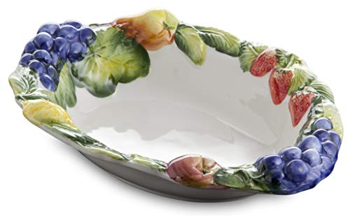 Bassano italienische Keramik ovale mediterranes Obstschale 33x25