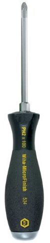 Wiha 53405 Phillips Screwdriver, Heavy Duty with MicroFinish Handle and Steel Striking Cap, 1 x 80mm