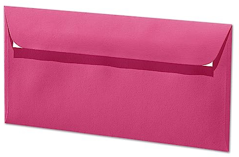 ARTOZ 25x Briefumschläge DIN Lang Fuchsia-pink 100 g/m² selbstklebend - DL 224x114 mm - Kuvert ohne Fenster - Umschläge mit Haftklebung Abziehstreifen