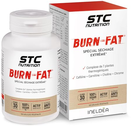 STC NUTRITION - Burn Fat - Brûle-graisses extrême - Formule renforcée - Accélère la perte de masse grasse & Favorise l'augmentation de masse maigre - 120 gélules végétales