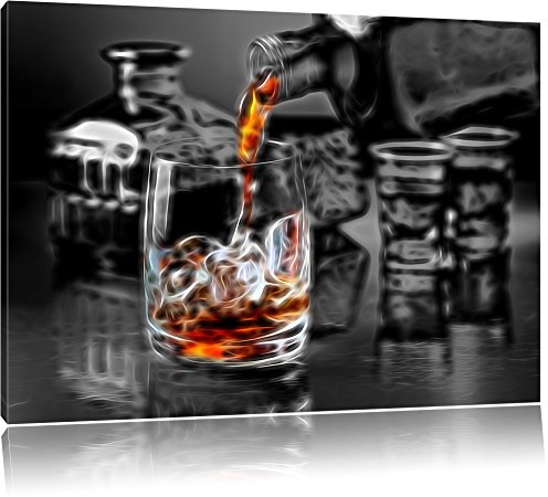 Pixxprint Alter guter Whiskey, Größe: 100x70cm, Leinwandbild, fertig gespannt, Wandbild, Dekoration, Kunstdruck, kein Poster