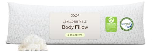 Coop Home Goods 20 X 54 Inches of tagliuzzato Memory Foam Pillow con Corpo di Viscosa Rayon di bambù e derivato dal Poliestere Copertina Miscela