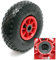 Wiltec Rad 3.00-4 85 x 260 mm 90 kg, Schubkarren Komplettrad mit Kunststofffelge, Winkelventil, Luftreifen für Sackkarre, Bollerwagen u.a