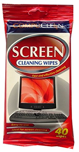 Screen Antibacterial Large Cleaning Wipes - Compuclean - Pack of 40 Wipes