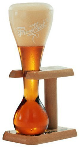 Pauwel Kwak Lot de 2 Verres à bière Belge avec Support en Bois 0,3 l