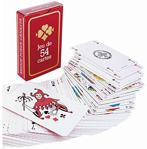Gauloise Gauloise - Jeu de 54 Cartes cartonnées plastifiées - 4 Index Standards - Portraits franç