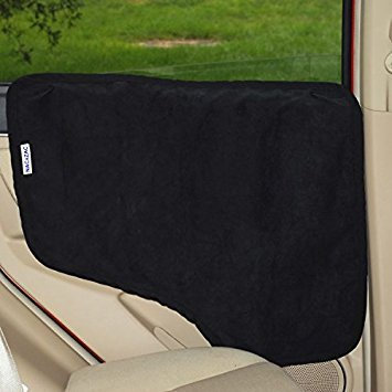 Krunco Waterproof Pet Car Door Cover - Black, Two Options To Install-Insert The Tabs Or Stick The Velcros. Fit All Vehicles.