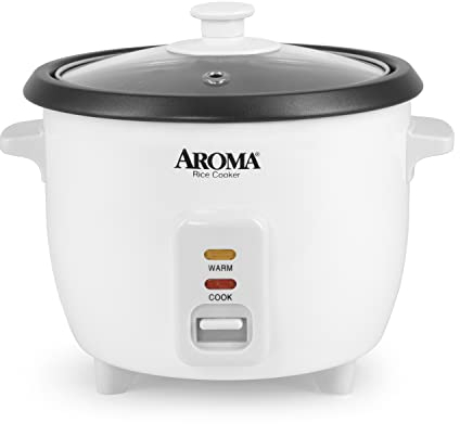 Aroma 6-Cup Pot-Style Rice Cooker, White (1)