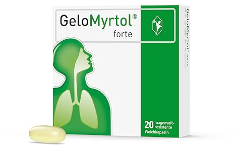 GeloMyrtol forte: Pflanzlicher Schleimlöser für akute und chronische Infektionen der oberen und unteren Atemwege mit Husten, Schnupfen und Druckkopfschmerz - ab 6 Jahren, 20 Kapseln