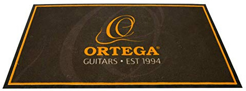 Ortega Guitars ORUG Tappeto da Palco Antiscivolo, 140 X 80 Cm Nero, Logo