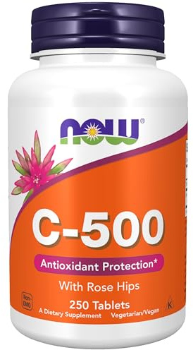 NOW Supplements, Vitamin C-500 with Rose Hips, Antioxidant Protection*, 250 Tablets