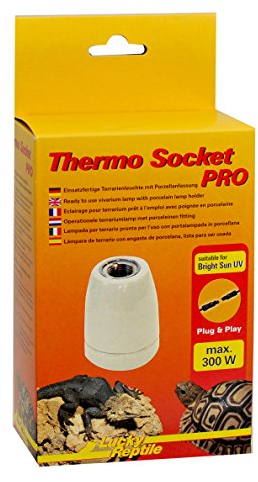Lucky Reptile HTSP-4 Thermo Socket Pro, Porzellanfassung mit Gewinde, montierte Terrarienleuchte