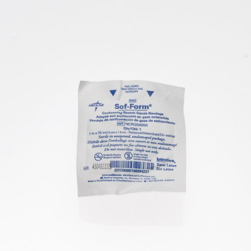 Medline Sterile Conforming Stretch Gauze Bandages, 1 x 75, Ideal for Wound Care, Pack of 12