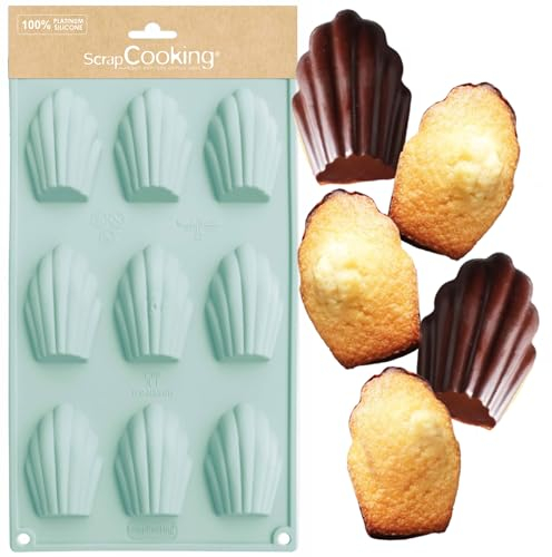 ScrapCooking 3115 Multi 9 Madeleines Backform Silikon Rosa 32 x 17,5 x 1,7 cm