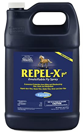 Farnam Repel-X pe Fly Spray Concentrate for Horses & Dogs – Horse Fly Spray & Insect Repellent for Mosquitoes, Ticks & Gnats – 128 oz Concentrate Makes 32 Quarts