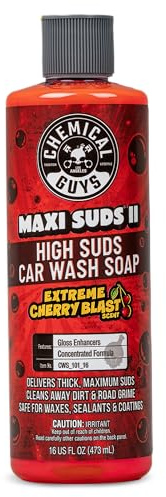 Chemical Guys CWS_101_16 Maxi-Suds II Foaming Car Wash Soap (Works with Foam Cannons, Foam Guns or Bucket Washes) Safe for Cars, Trucks, Motorcycles, RVs & More, 16 fl oz, Cherry Scent