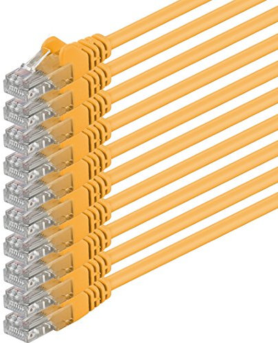 1aTTack.de 10x 1m Câble Réseau Cat6 Cat 6 - RJ45 Ethernet LAN DSL Routeur Modem - Jaune