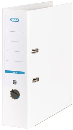 Elba Premium Akten-Ordner A4, smart Pro plus, 8 cm breit, Kunststoff Ordner, weiss, 1 Stück