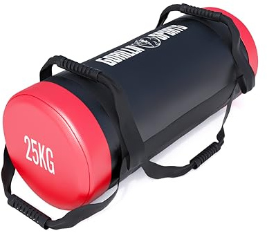 Gorilla Sports® Power Bag rempli 5–30 kg avec 6 poignées, en Similicuir