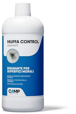 CAMP Muffa Control Risanante - Trattamento Antimuffa per Muri Interni ed Esterni, Soluzione Risanante Pronta all'Uso - Inattiva le Muffe Esistenti ed Evita la Ricomparsa - Prodotti Pulizia Casa, 1 l