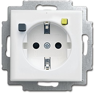 Busch-Jaeger 3116 – 0-0663 Schuko Silver, White Socket-Outlet – Socket-outlets (250 V, 16 A)
